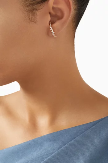 Crystal Cuff Earrings in 18kt Gold-plated Sterling Silver