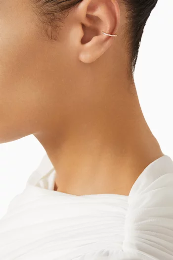 قرط منفرد بتصميم يحيط بالأذن مرصع بالكريستال فضة إسترلينية مطلية بالذهب عيار 18