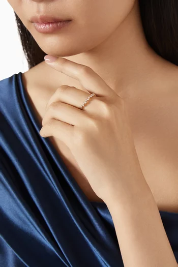 خاتم مرصع بكريستالات متناثرة فضة إسترلينية مطلية بالذهب عيار 18