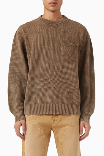 Pocket Crewneck Sweater in Cotton