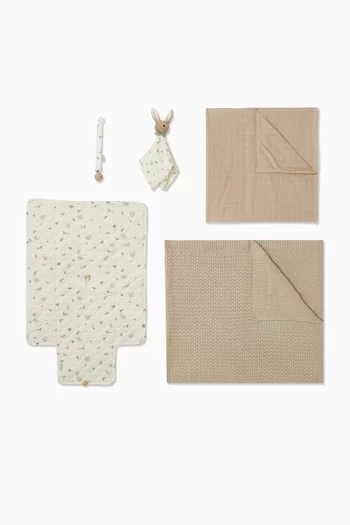 طقم هدايا لحفلة استقبال المولود بنقشة بالكامل