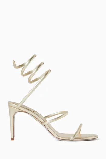 Cleo Metallic 80 Sandals in Leather