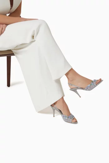 Flora 80 Embellished Slingback Pumps in Mesh & Leather