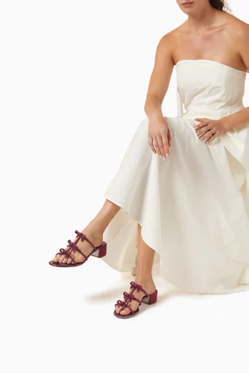 حذاء كاترينا مفتوح من الخلف بعقدة وكعب 40 مم ستان