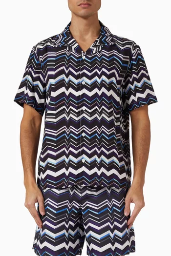 Zigzag Bowling Shirt in Viscose