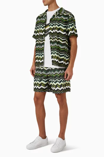 Zigzag Bowling Shirt in Viscose