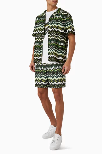 Long Zigzag Swim Shorts