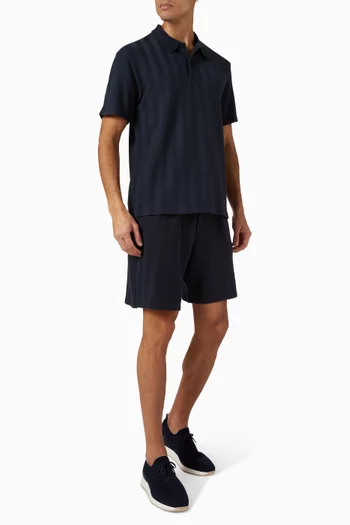 Tone-on-tone Zigzag Polo Shirt in Cotton-blend