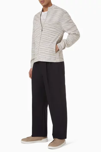 Ribbed Cardigan in Cotton