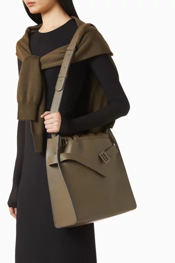 Scrunchy Tote Bag in Calfskin Leather