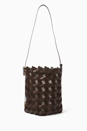 YY Bucket 19 Woven Bag in Calfskin Leather