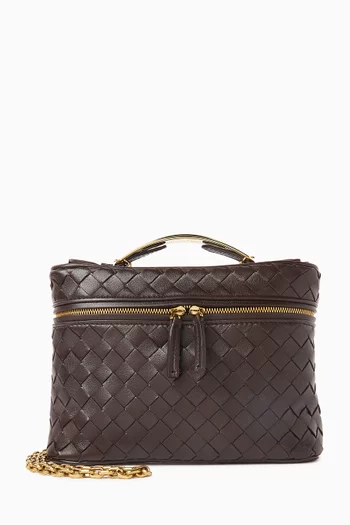 حقيبة فانيتي صغيرة جلد بيكولو ناعم مجدول