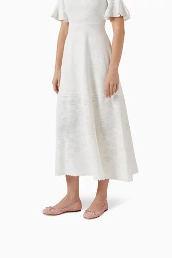 حذاء باليرينا المي بكعب مسطح تويد