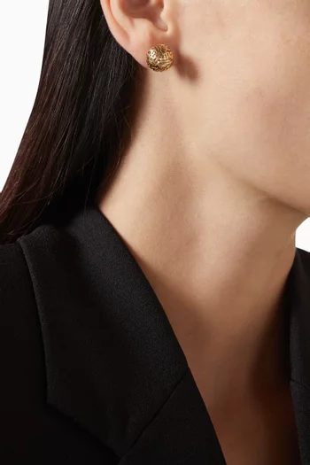 أقراط ليس بتصميم كروي نحاس بلون ذهبي