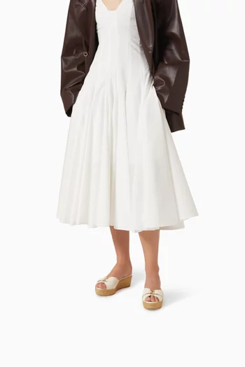 حذاء مفتوح ليدا بكعب ويدج 50 مم جلد نابا