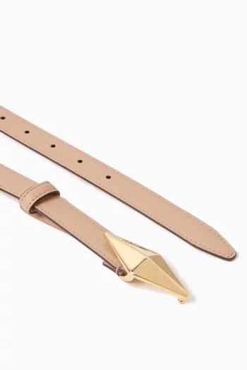 حزام بمشبك بتصميم ماسي جلد