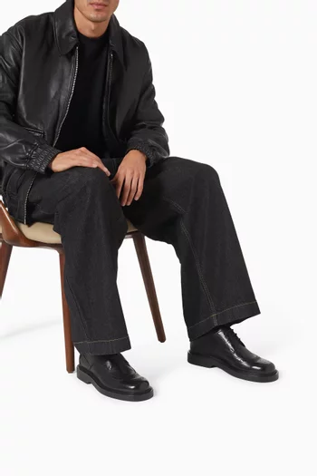 حذاء ديربي روان بنقشة بروغ جلد