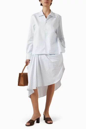 تنورة درابيه بحافة غير متماثلة قطن