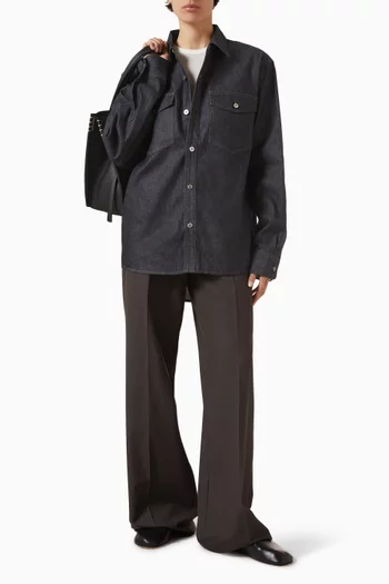 قميص بقصة فضفاضة دينم