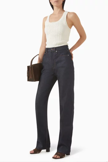 بنطال جينز بقصة ساق مستقيمة دينم