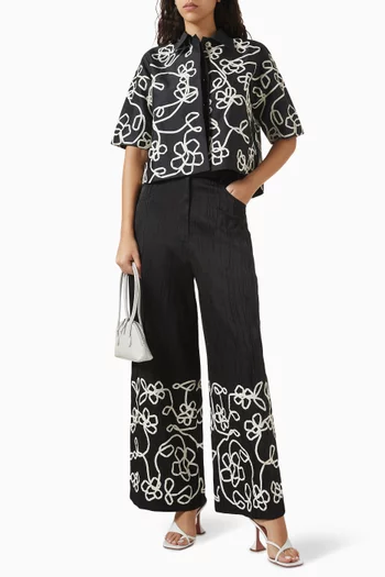 بنطال فيرس مطرز