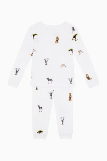 طقم بيجاما سفاري قطن وبامبو