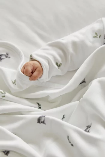 بطانية للأطفال الرضع بنقشة دب بني قطن وبامبو