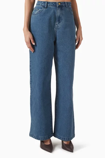 Rhea Wide-leg Jeans in Cotton-denim