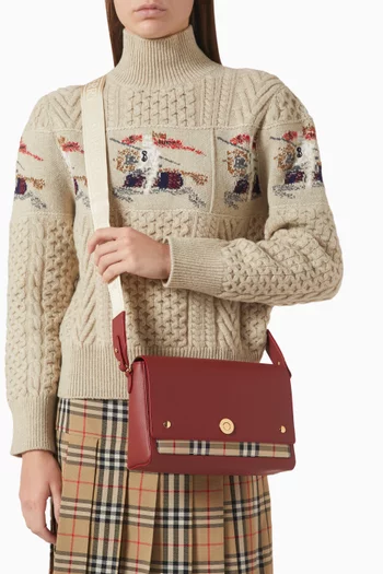 حقيبة نوت متوسطة جلد بارز الملمس