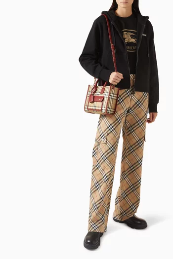 حقيبة يد فريا ميني قنب بنقشة مربعات