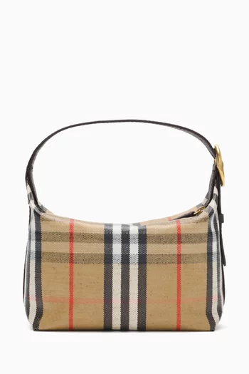 Mini Highlands Shoulder Bag in Check Canvas