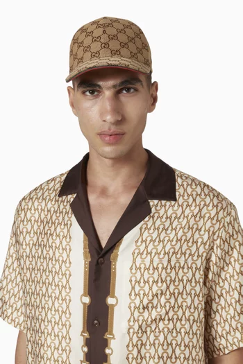 كاب بيسبول بنقشة حرفي GG قنب