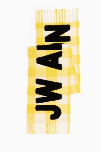 Checkered Logo Scarf in Wool