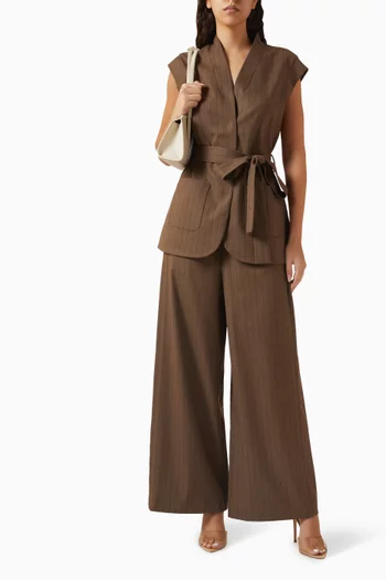 بنطال كالا بنقشة مخططة