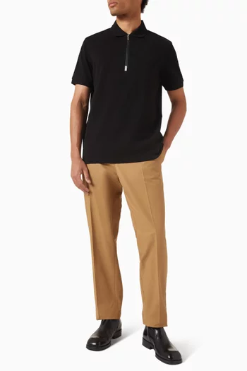 تي شيرت بولو برقعة تنين بشعار الماركة قطن