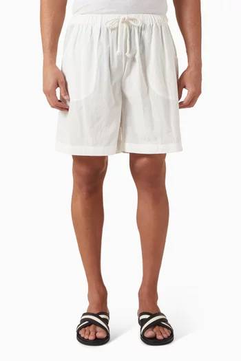 Gathered Elastic Shorts in Lyocell-blend