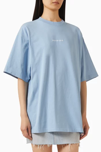 تي شيرت بطبعة شعار الماركة في الخلف جيرسيه سريع الجفاف