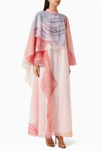 قفطان مزين بنقشة وكاب