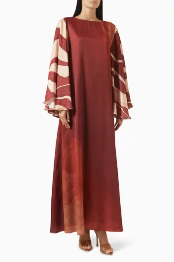 قفطان بأكمام مزينة بنقشة