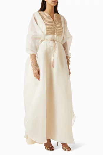 Embroidered Belted Kaftan