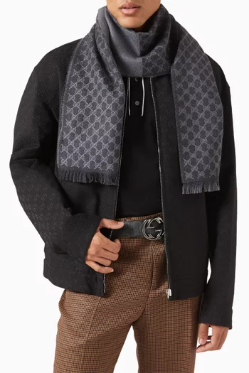 GG Jacquard Scarf in Wool