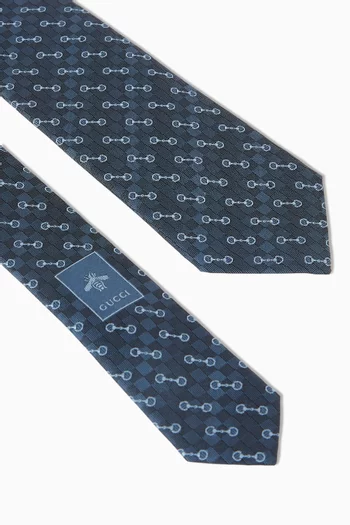 Horsebit Tie in Silk-jacquard