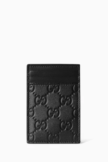 GG Emblem Money Clip in Leather
