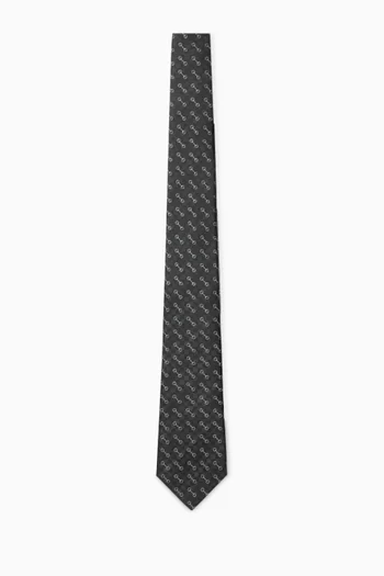 Horsebit Tie in Silk-jacquard