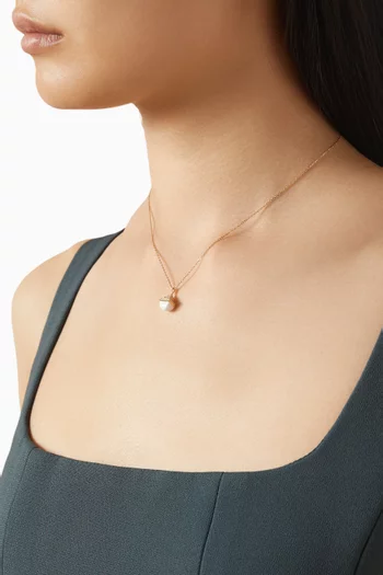 Cleo Rev Diamond Mini Pendant Necklace in 18kt Yellow Gold