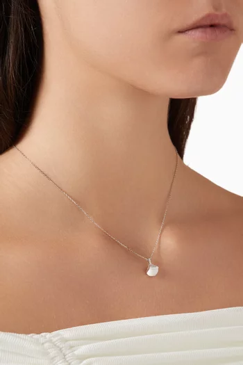 Cleo Rev Diamond Mini Pendant Necklace in 18kt White Gold