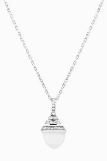 Cleo Rev Diamond Mini Pendant Necklace in 18kt White Gold