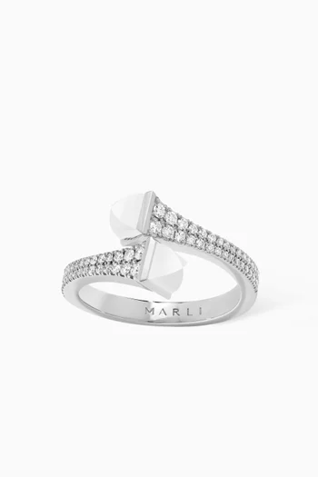 Cleo Diamond Slim Ring in 18kt White Gold
