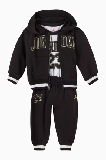 Jersey 3-Piece Full-zip Hoodie Set