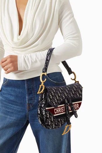 Saddle Bag in Oblique Velvet